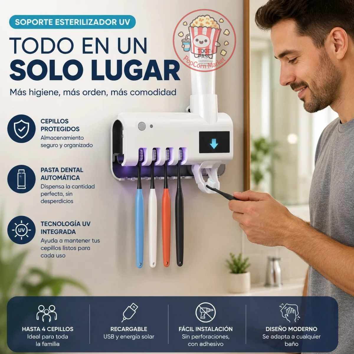 Soporte Esterilizador para Cepillos de Dientes